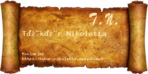 Tékár Nikoletta névjegykártya