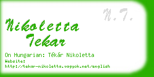 nikoletta tekar business card